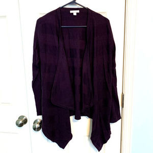 New York‎ & Company Purple Asymmetrical Hem Open Cardigan Size Medium